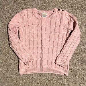 Gymboree Pink Crew Neck Cable Knit Sweater